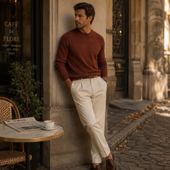 Artefact Other - Artefact Merino Wool Sweater L Rust Brown Crew Neck Pullover Quiet Luxury Earthy